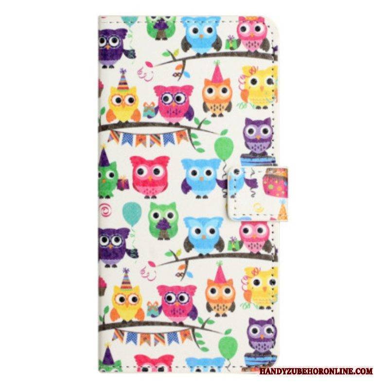 Flip Case Für Samsung Galaxy A14 / A14 5G Eulenstamm
