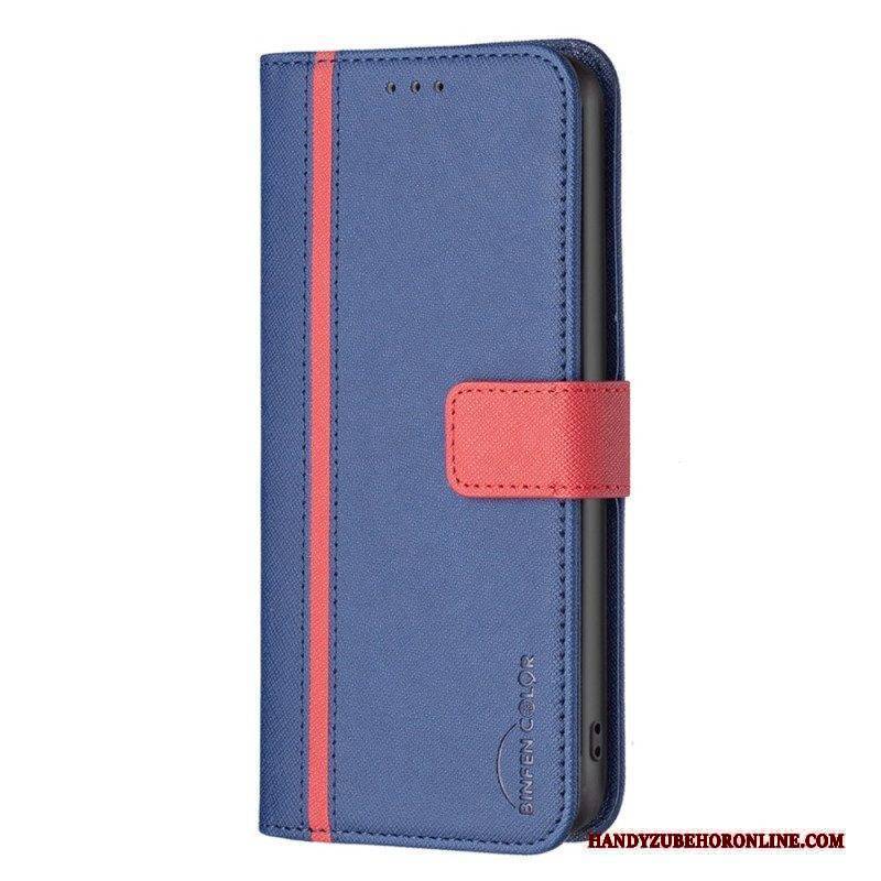 Flip Case Für Samsung Galaxy A14 / A14 5G Zweifarbige Binfen-farbe