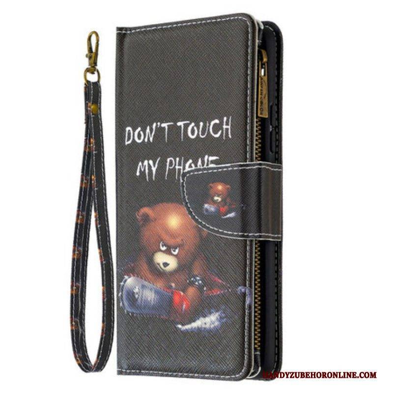 Flip Case Für Samsung Galaxy A42 5G Taschenbär Mit Reißverschluss