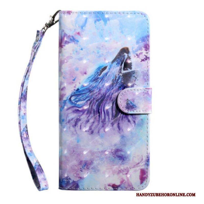 Flip Case Für Samsung Galaxy A51 5G Aquarell-wolf