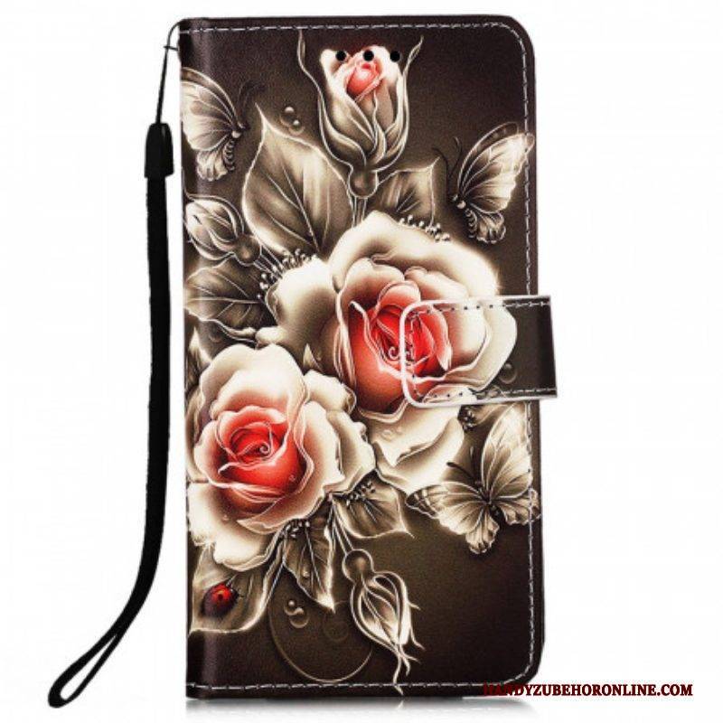 Flip Case Für Samsung Galaxy A53 5G Goldene Rosen