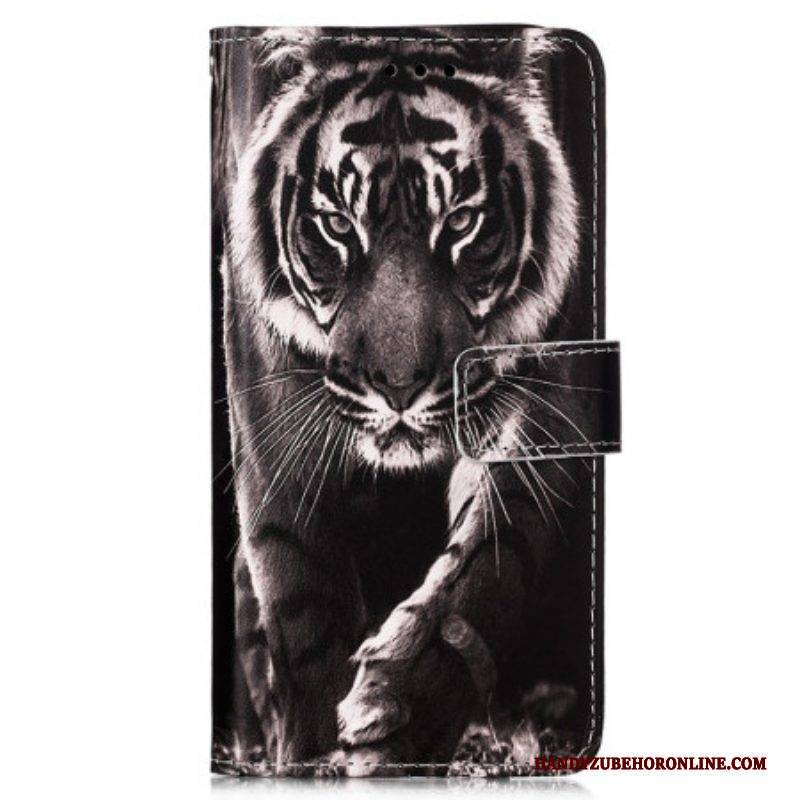 Flip Case Für Samsung Galaxy A54 5G Mit Kordel Der Tanga-tiger