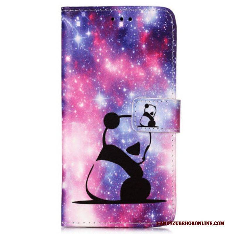 Flip Case Für Samsung Galaxy A54 5G Mit Kordel Schlüsselband Galaxy Panda