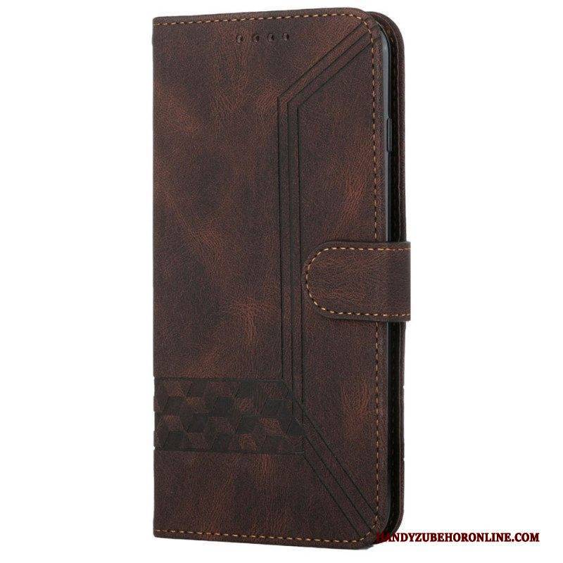 Flip Case Für Samsung Galaxy M12 / A12 Diamantlinien Und Textur