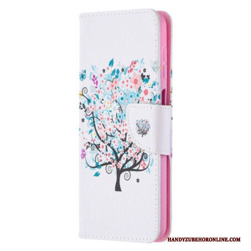 Flip Case Für Samsung Galaxy M12 / A12 Geblümter Baum