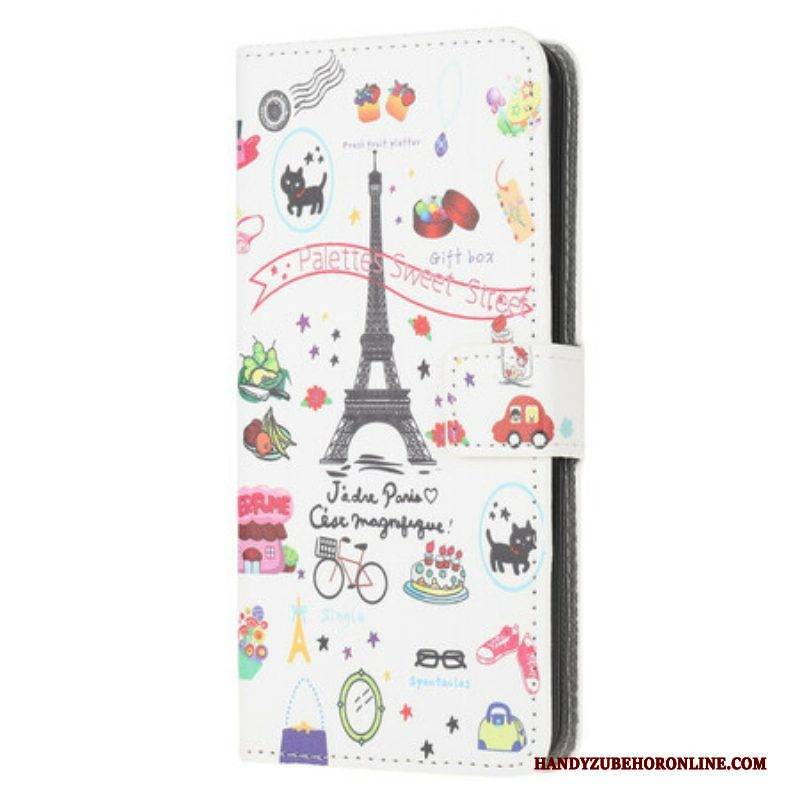 Flip Case Für Samsung Galaxy M12 / A12 Ich Liebe Paris