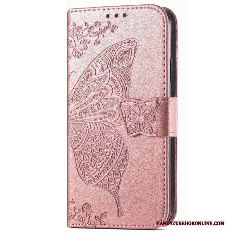 Flip Case Für Samsung Galaxy M13 Barocker Schmetterling