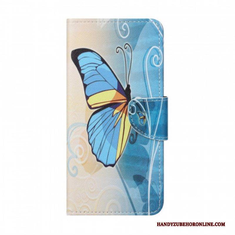 Flip Case Für Samsung Galaxy M23 5G Königlicher Schmetterling
