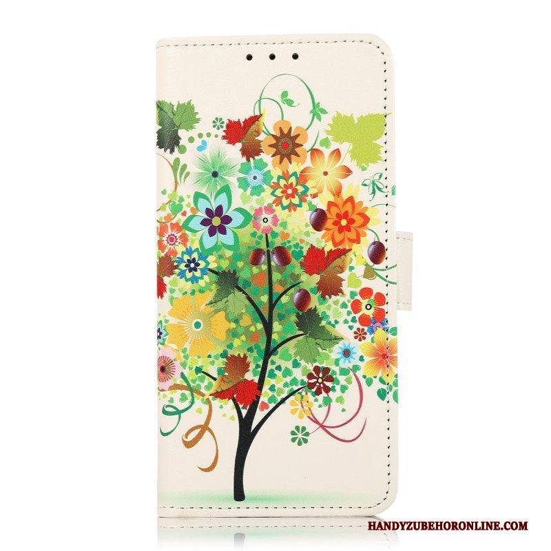 Flip Case Für Samsung Galaxy M32 Blühender Baum