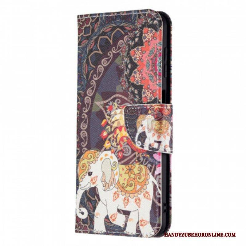 Flip Case Für Samsung Galaxy M32 Indischer Elefant
