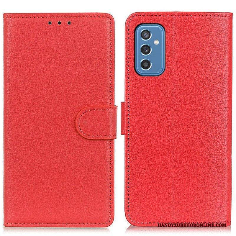 Flip Case Für Samsung Galaxy M52 5G Litschi-textur