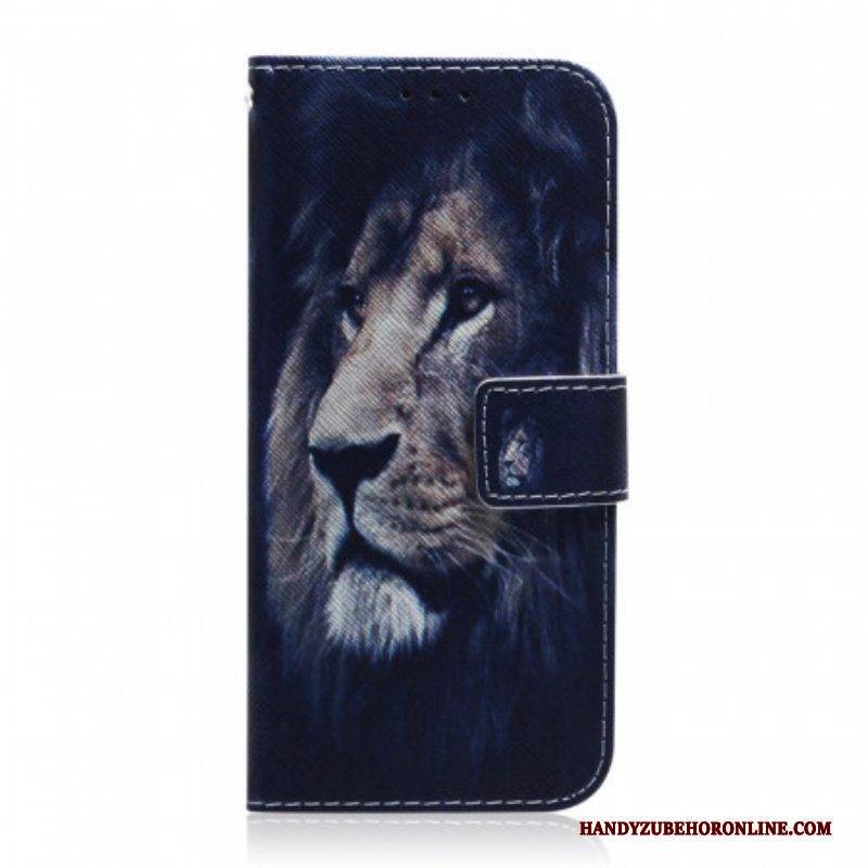 Flip Case Für Samsung Galaxy M52 5G Mitternachtslöwe