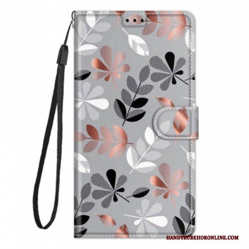 Flip Case Für Samsung Galaxy M53 5G Bettlaken Mit Umhängeband
