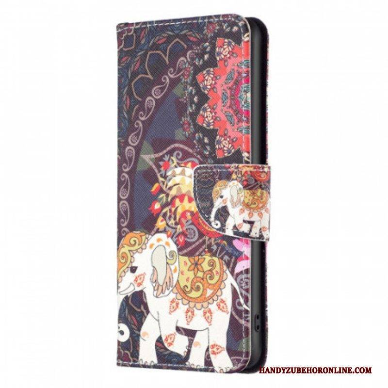 Flip Case Für Samsung Galaxy M53 5G Indischer Elefant