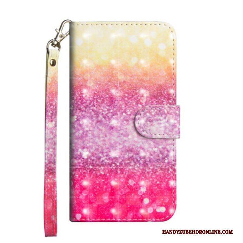 Flip Case Für Samsung Galaxy Note 20 Magenta-glitzer-farbverlauf