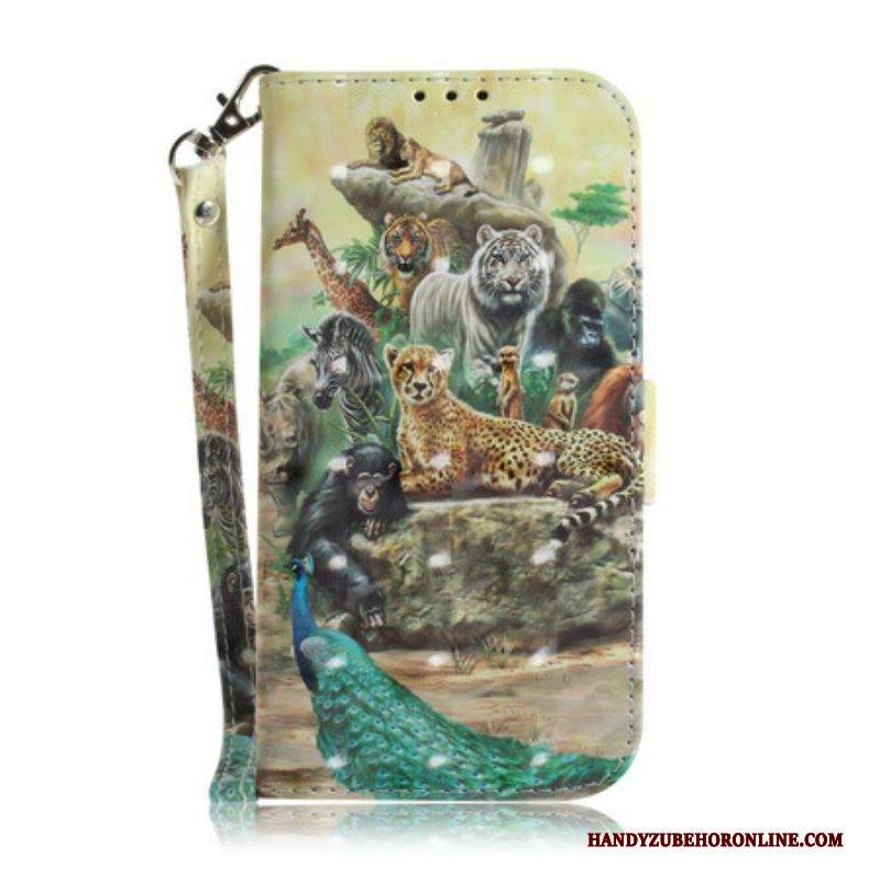 Flip Case Für Samsung Galaxy Note 20 Mit Kordel Tanga-safari-tiere
