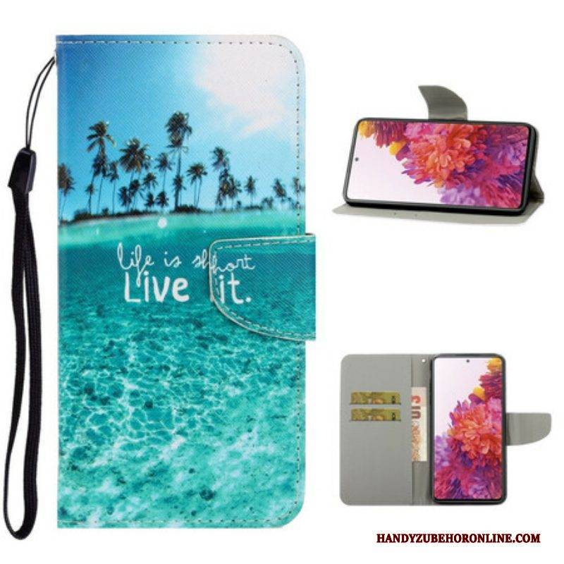 Flip Case Für Samsung Galaxy S20 FE Mit Kordel Lebe Es Bei Lanyard