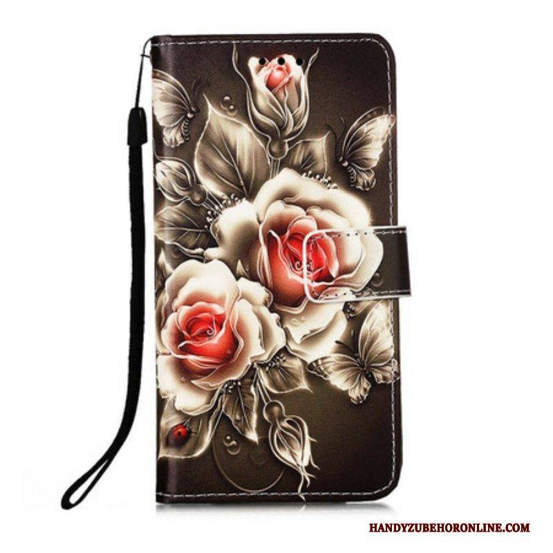 Flip Case Für Samsung Galaxy S21 5G Goldene Rosen