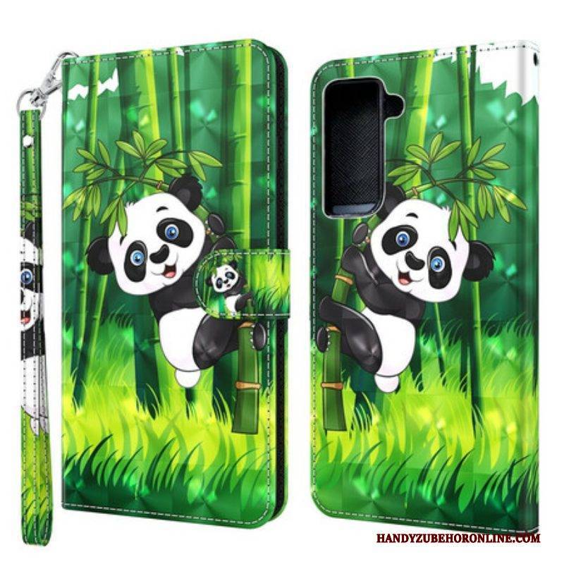 Flip Case Für Samsung Galaxy S21 5G Panda Und Bambus