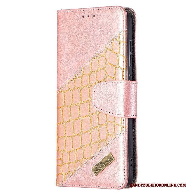 Flip Case Für Samsung Galaxy S21 FE Klassischer Krokodilleder-effekt