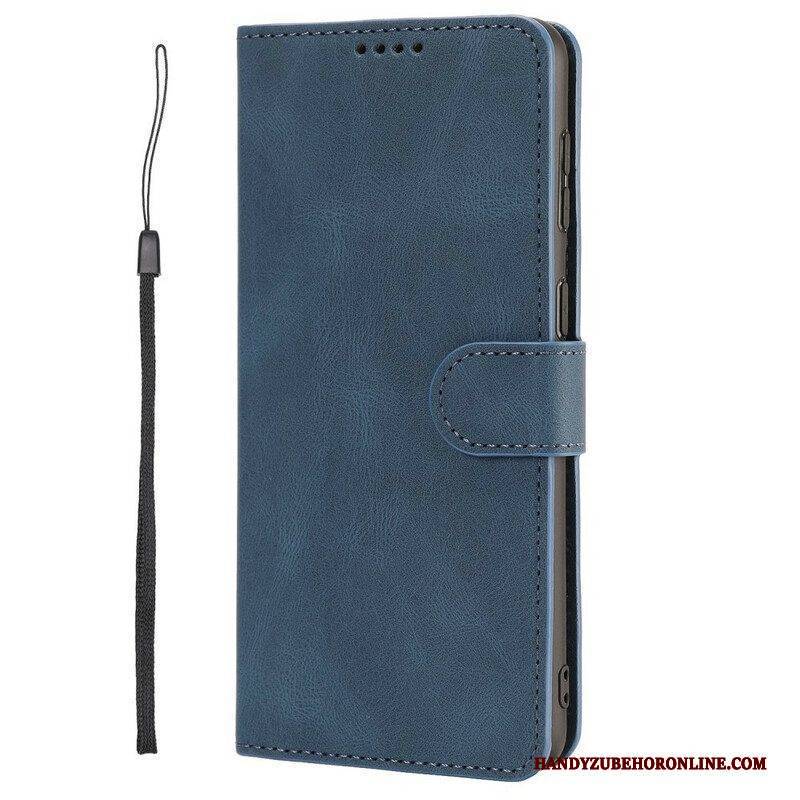 Flip Case Für Samsung Galaxy S21 FE Mit Kordel Riemchenledereffekt