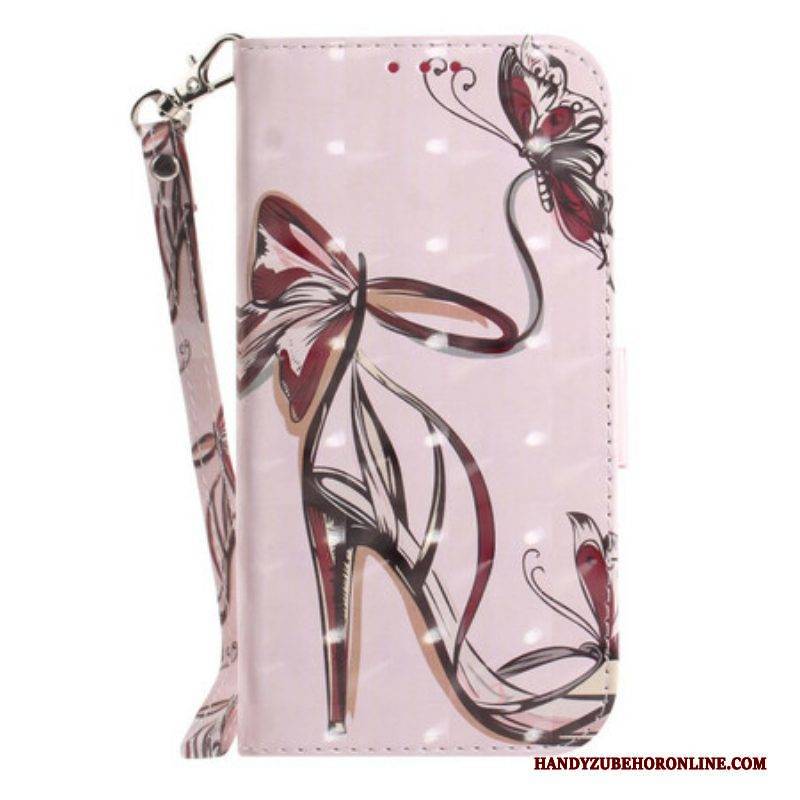 Flip Case Für Samsung Galaxy S21 FE Mit Kordel Riemchenpumpe