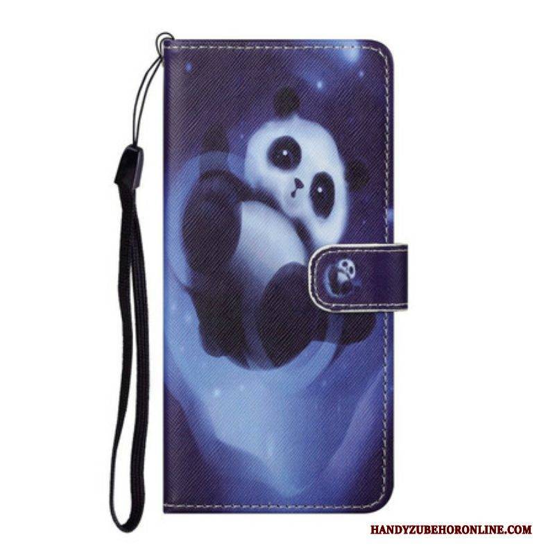 Flip Case Für Samsung Galaxy S21 FE Panda-weltraum