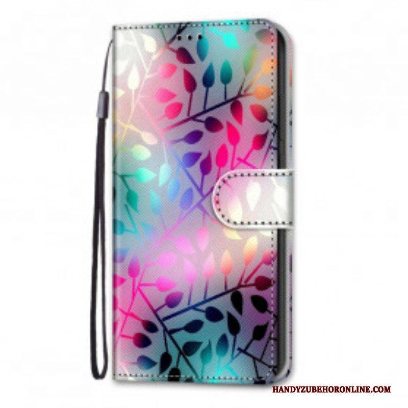 Flip Case Für Samsung Galaxy S21 Ultra 5G Neonblätter