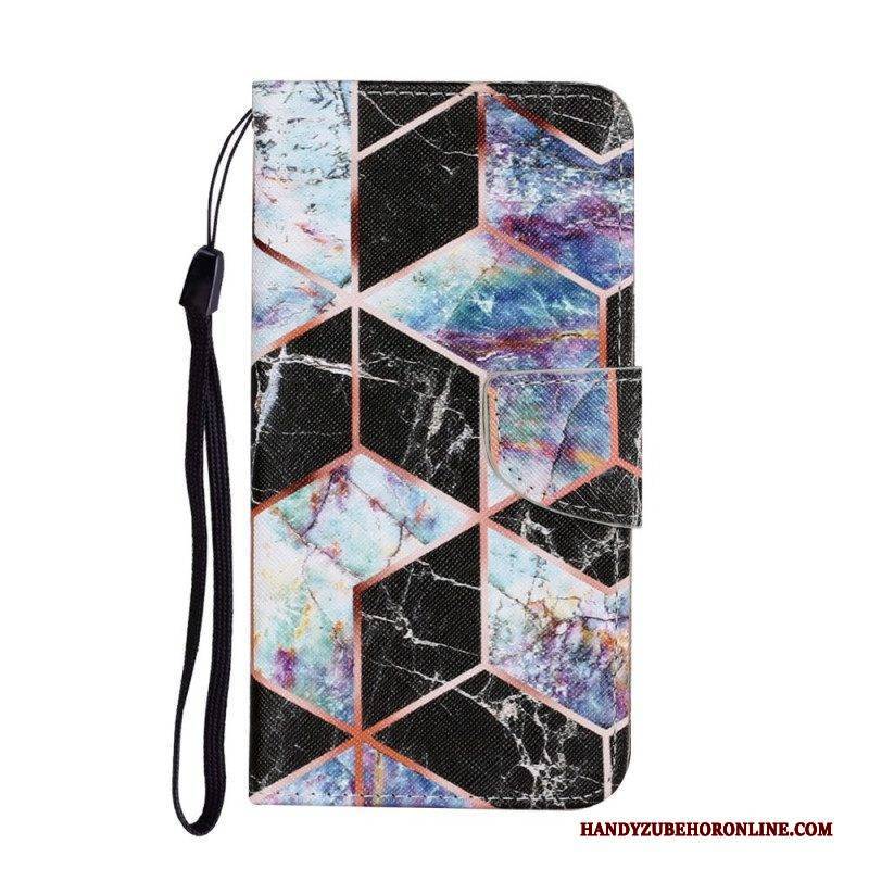 Flip Case Für Samsung Galaxy S22 Plus 5G Geometrischer Marmor