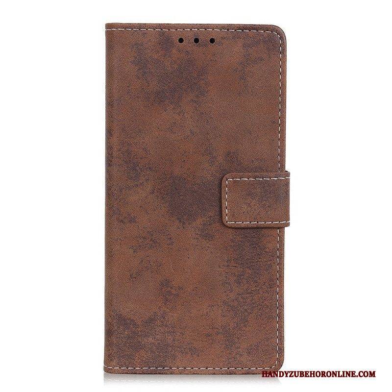 Flip Case Für Samsung Galaxy S22 Plus 5G Vintage-ledereffekt