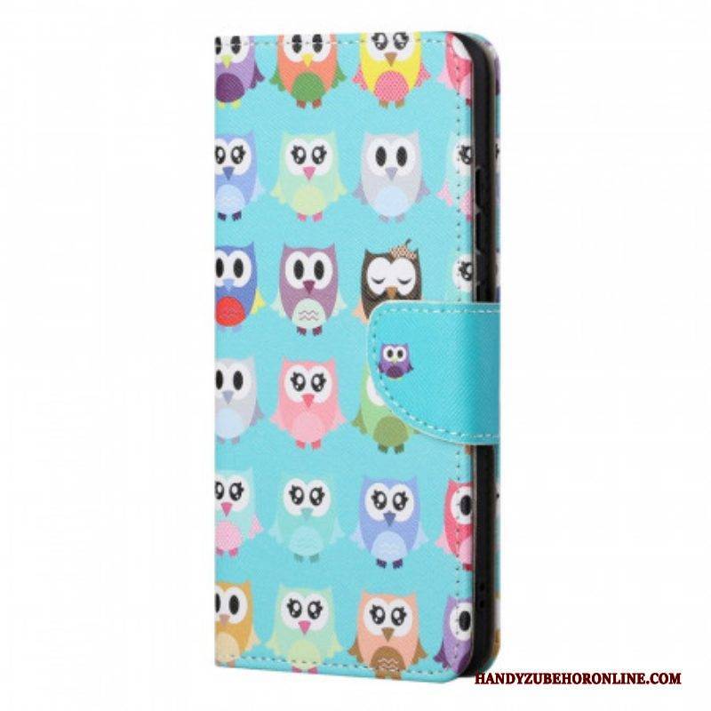 Flip Case Für Samsung Galaxy S22 Ultra 5G Eulen