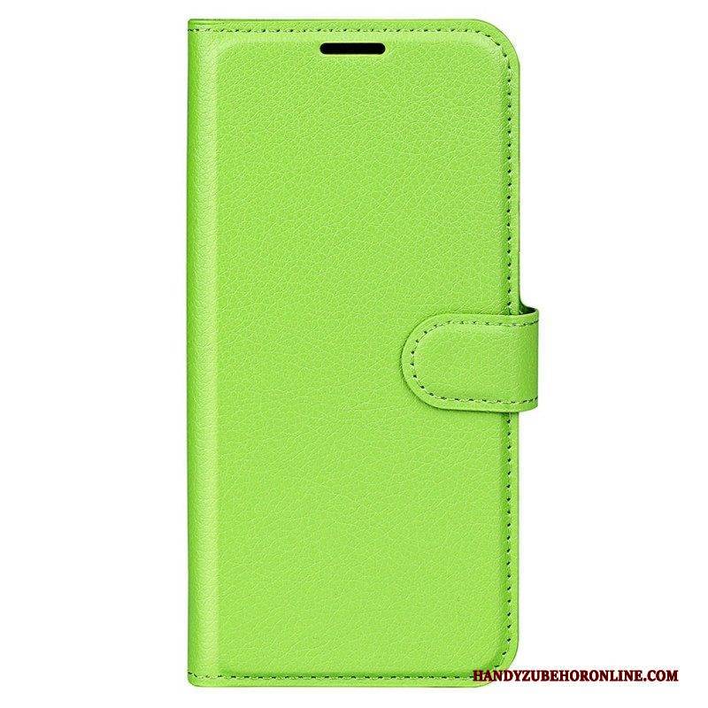 Flip Case Für Samsung Galaxy S23 5G Klassischer Litschi-ledereffekt