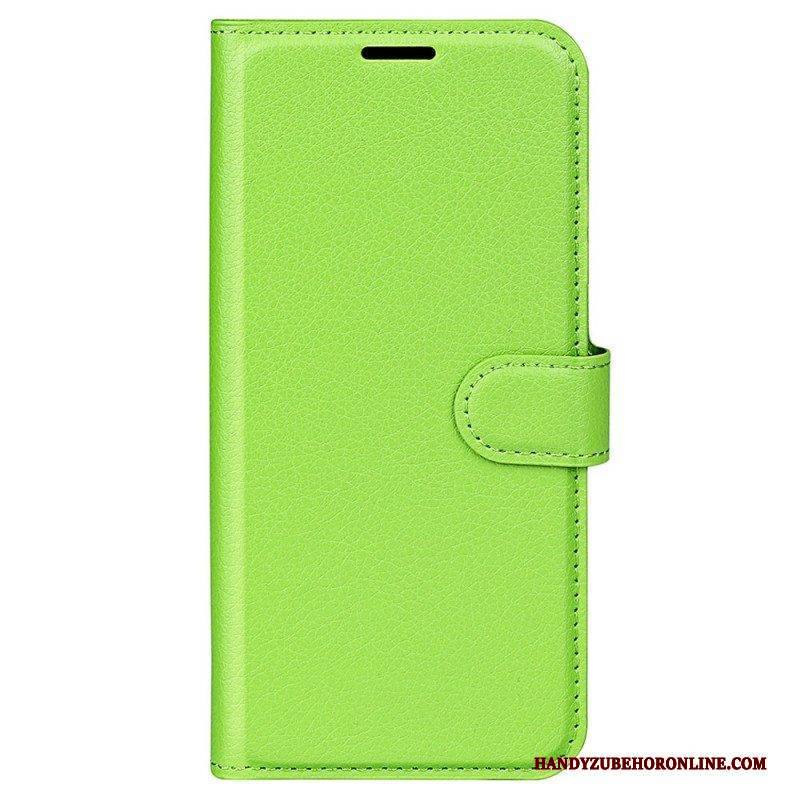 Flip Case Für Samsung Galaxy S23 Ultra 5G Klassischer Litschi-ledereffekt