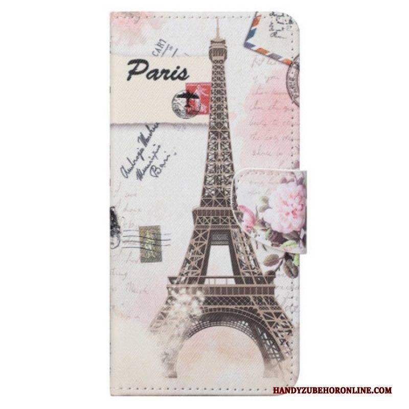 Flip Case Für Samsung Galaxy S23 Ultra 5G Vintage-eiffelturm