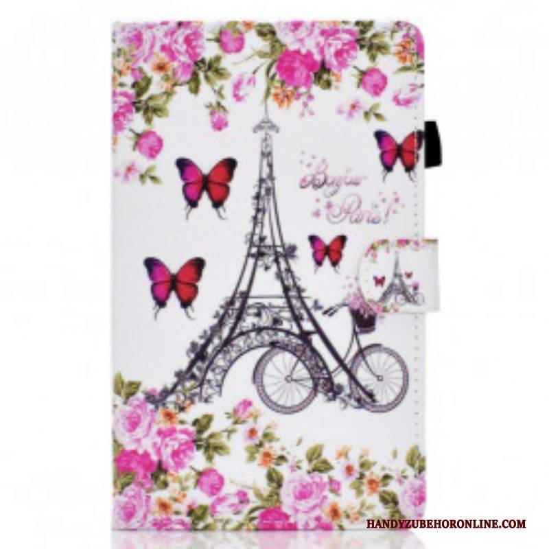 Flip Case Für Samsung Galaxy Tab A7 (2020) Eiffelturm-fahrrad