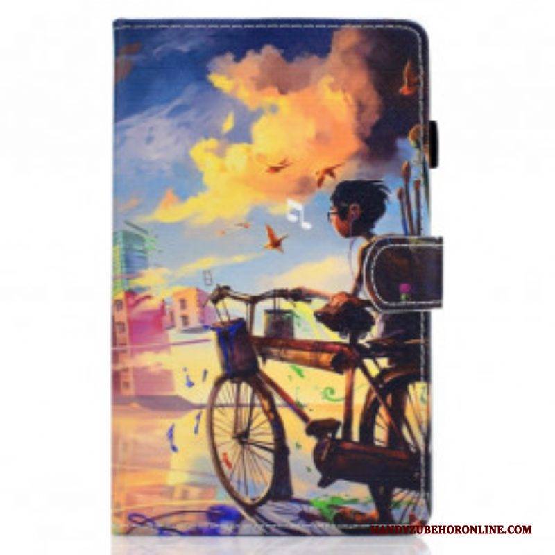 Flip Case Für Samsung Galaxy Tab A7 (2020) Fahrradkunst