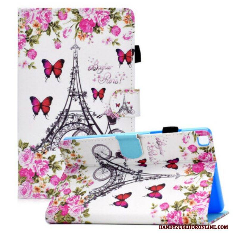 Flip Case Für Samsung Galaxy Tab A7 Lite Eiffelturm-fahrrad