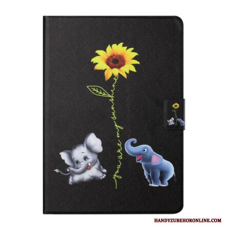 Flip Case Für Samsung Galaxy Tab A7 Lite Sonnenblumenelefanten