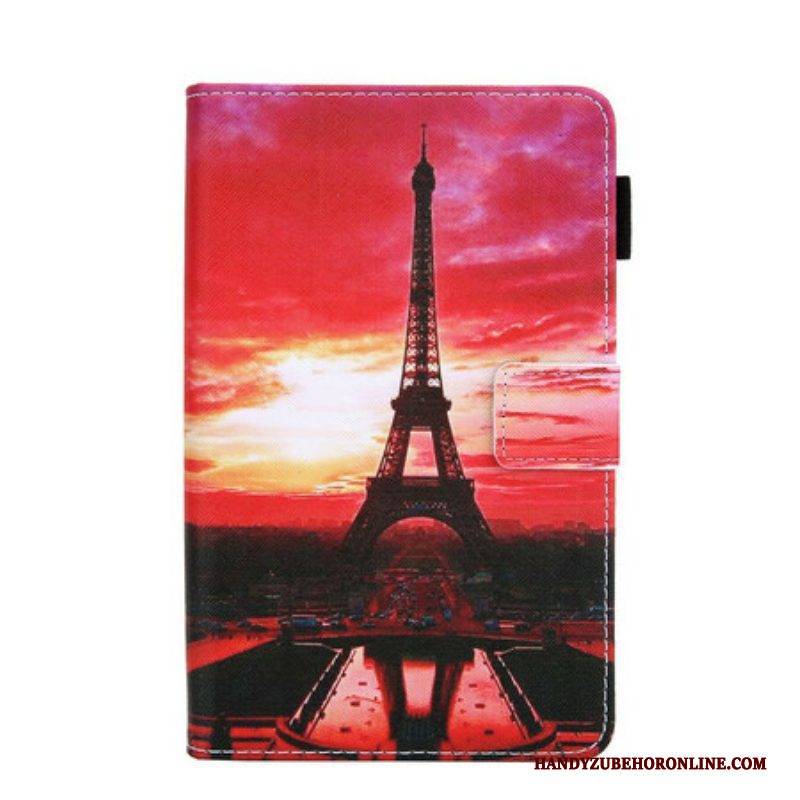 Flip Case Für Samsung Galaxy Tab A7 Lite Sonnenuntergang Eiffelturm