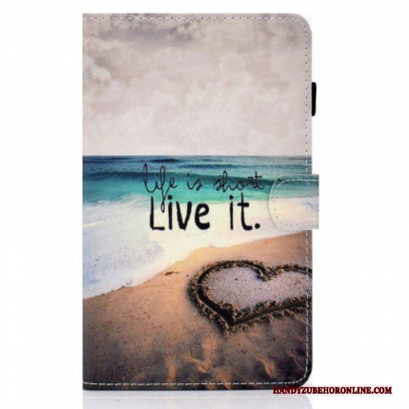 Flip Case Für Samsung Galaxy Tab A8 (2021) Das Leben Ist Ein Kurzer Strand