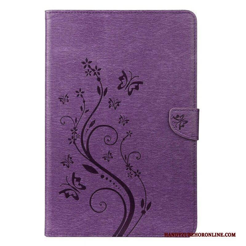 Flip Case Für Samsung Galaxy Tab S8 / Tab S7 Blumenschmetterlinge