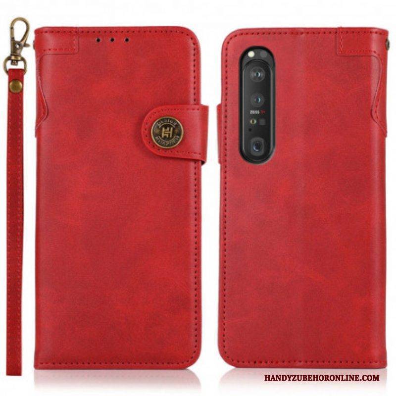 Flip Case Für Sony Xperia 1 III Khazneh Magnetknopf