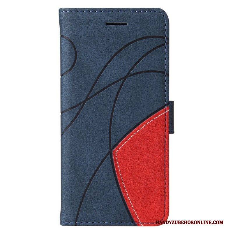 Flip Case Für Vivo V23 5G Mit Kordel Zweifarbiger Riemen