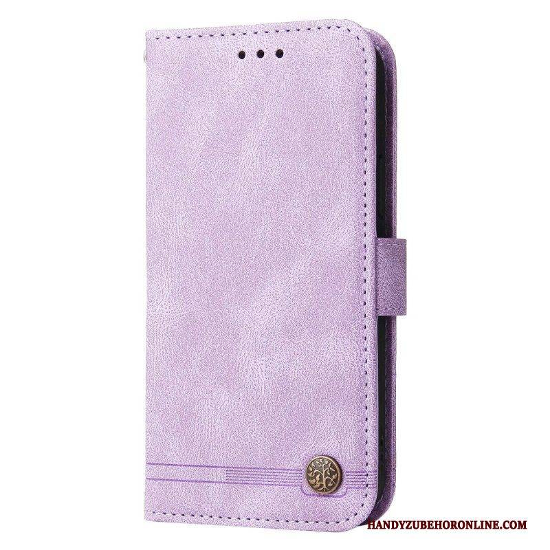 Flip Case Für Vivo Y16 Lederstil Mit Dekorativer Niete