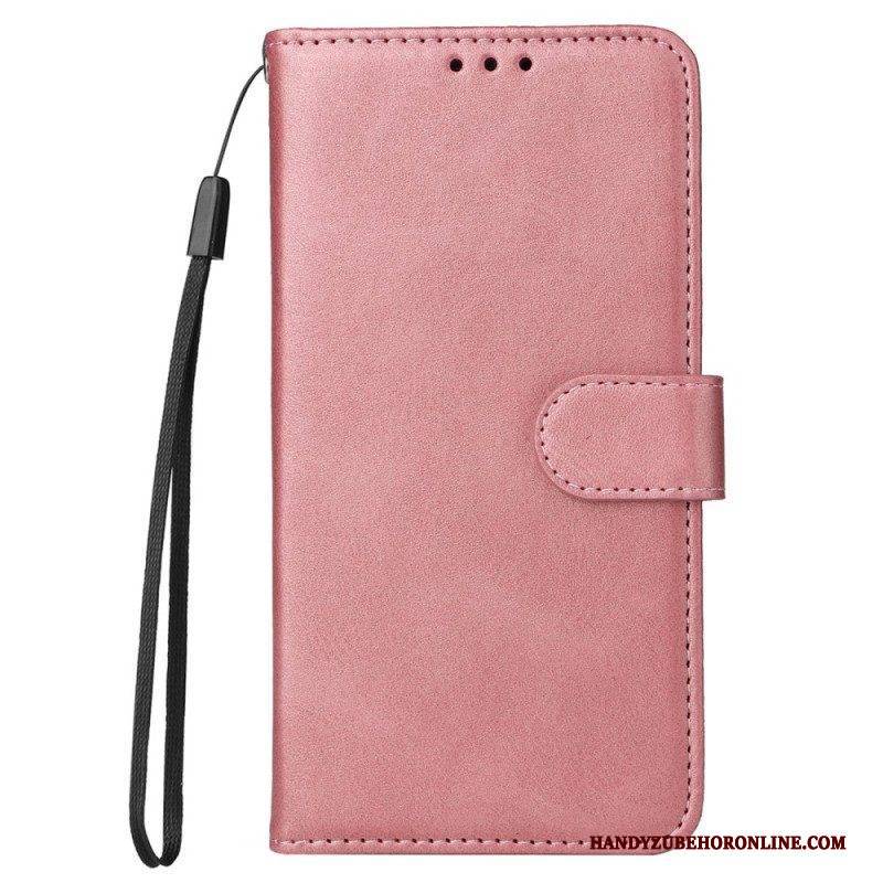 Flip Case Für Vivo Y22s Mit Kordel Schlicht Mit Riemen