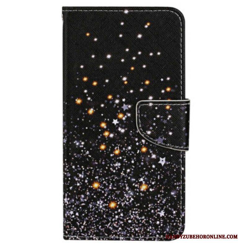 Flip Case Für Xiaomi 12T / 12T Pro Mit Kordel Schwarzes Riemchen