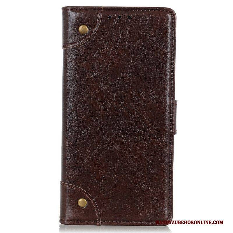 Flip Case Für Xiaomi 12T / 12T Pro Stil: Nappaleder Mit Vintage-nieten