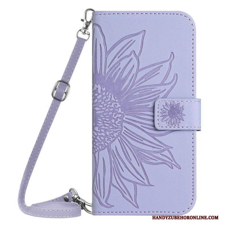 Flip Case Für Xiaomi 13 Blume Mit Schultergurt