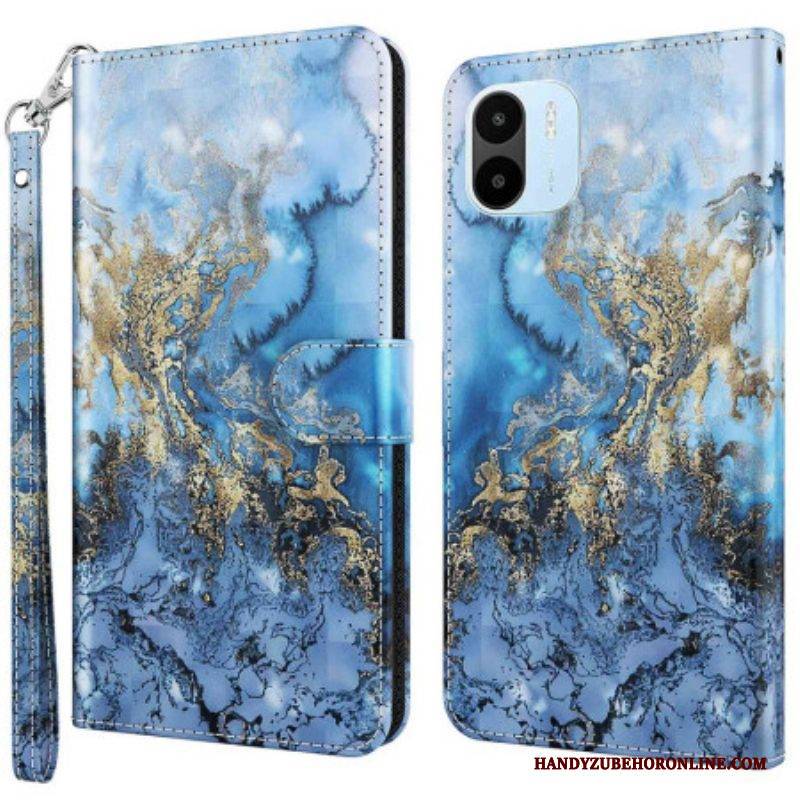 Flip Case Für Xiaomi Redmi A1 Mit Kordel Riemchen-marmor-stil