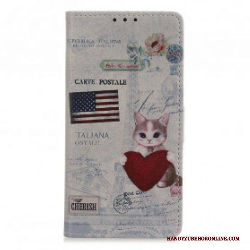 Flip Case Für Xiaomi Redmi Note 10 / 10S Reisende Katze